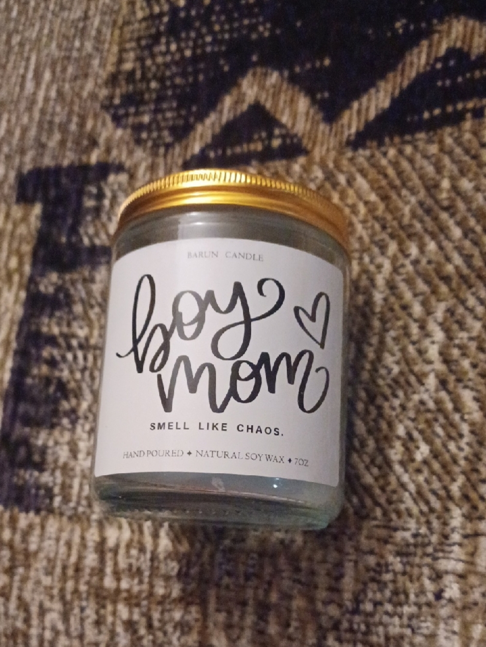4/$40 New "Boy Mom" Scented Hand Poured Soy Candle - 7 oz.